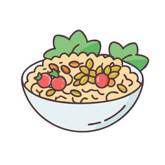 granola with fruits and berries