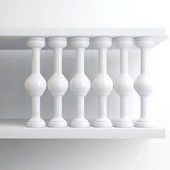 3D render of a white object showcasing intricate details and design elements.