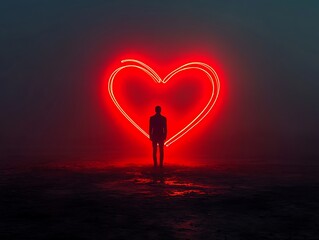 Silhouette Heart Light Art