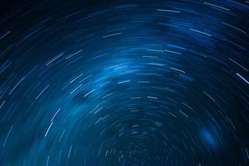 Long exposure starry sky night photo