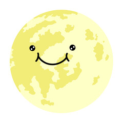 Happy Moon - Flat Vector