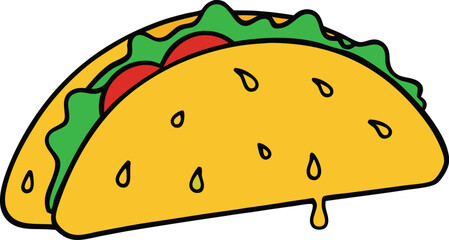 dripping from the beef tacos vector art illustration on background