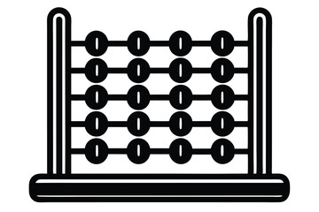A Simple Black and White Line Drawing of a Classic Abacus