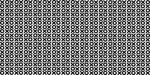 Seamless geometric pattern. XO pattern in black and white colors. Vector illustration.