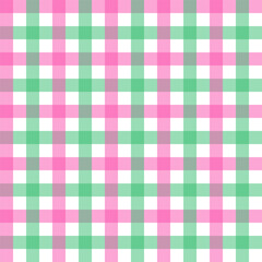 Colorful gingham seamless pattern.Checkered tartan plaid repeat pattern in green pink white.Geometric vector background wallpaper for fabric and prints.Christmas background.