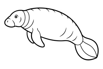 Manatee Silhouette Design