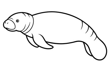 Fototapeta premium Manatee Silhouette Design