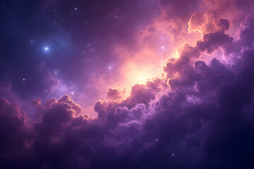 Fototapeta premium Abstract cosmic event celestial realm digital art ethereal environment wide-angle view dreamlike concept