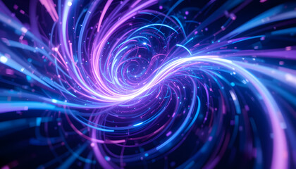 Fototapeta premium Abstract swirling lights digital realm visual art futuristic environment dynamic perspective energy concept