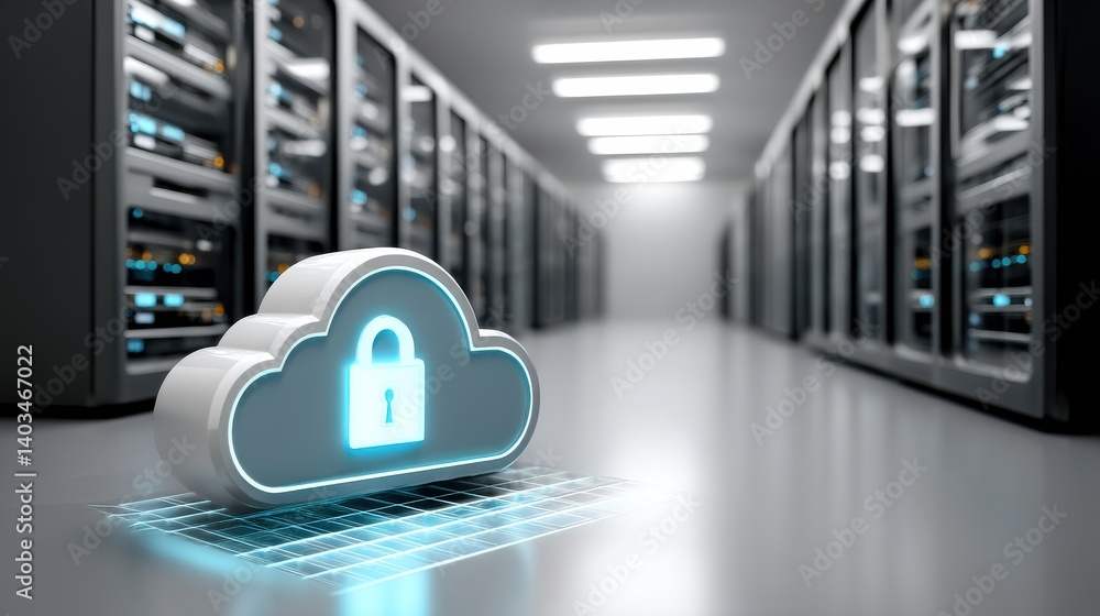 Poster cloud security measures in data centers technology infographic secure environment digital viewpoint 