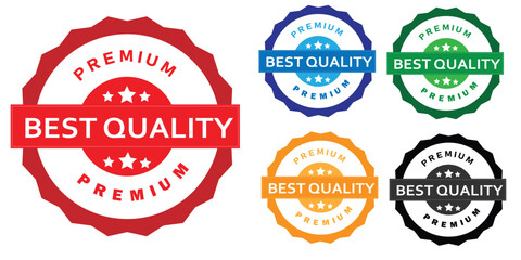 Obraz premium Circular Stamps and Premium Quality Seals in Bold Flat Design