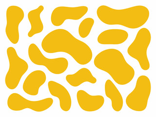 Abstract Yellow Liquid Organic Shapes - Modern Flat Design.