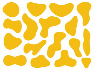 Abstract Yellow Liquid Organic Shapes - Modern Flat Design.