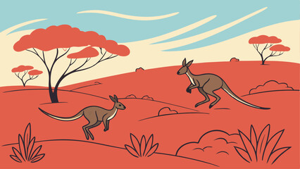 kangaroo in the desert