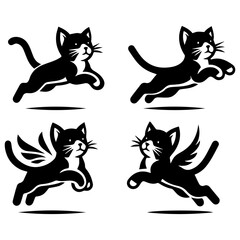 Energetic cat leaping joyfully, filled with playful excitement