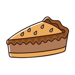 Delicious slice of pie dessert illustration vector for bakery cafe menu and recipe design