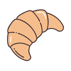 Delicious croissant pastry french breakfast bakery food vector illustration image art