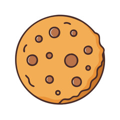 Delicious chocolate chip cookie vector illustration for bakery cafe and food blog design element
