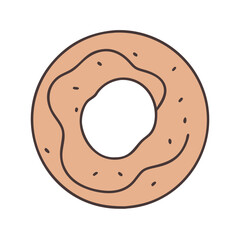 Delicious donut vector illustration with sprinkles perfect for bakery and dessert designs and projects