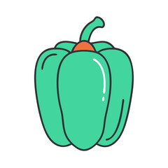 Isolated green bell pepper vector illustration fresh vegetable healthy eating ingredient cooking food