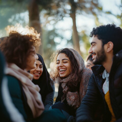 Fototapeta premium diverse group of young people outdoors
