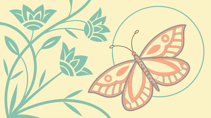 butterfly on a green background