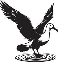 Obraz premium Albatross Silhouette Black Vector High Quality Vector Image. The white background