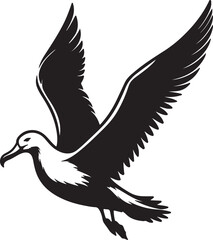 Fototapeta premium Albatross Silhouette Black Vector High Quality Vector Image. The white background