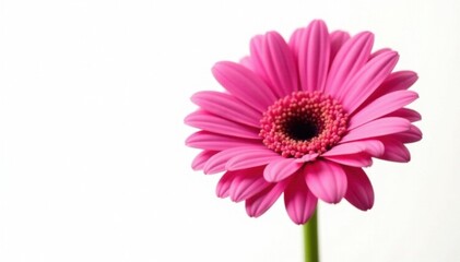 Vibrant pink gerbera daisy, petals unfurled, isolated , gerbera background, nature
