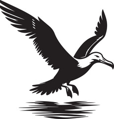 Obraz premium Albatross Silhouette Black Vector High Quality Vector Image. The white background