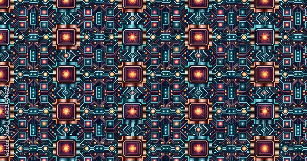 Poster abstract circuit board pattern digital art technology background