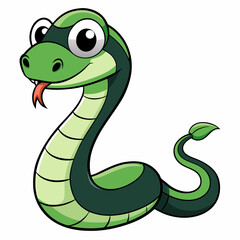 Fototapeta premium green snake vector illustration