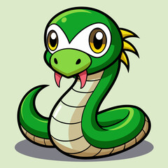 Fototapeta premium cartoon snake with a snake