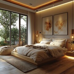 Modern bedroom inspiration  balcony access high resolution picture