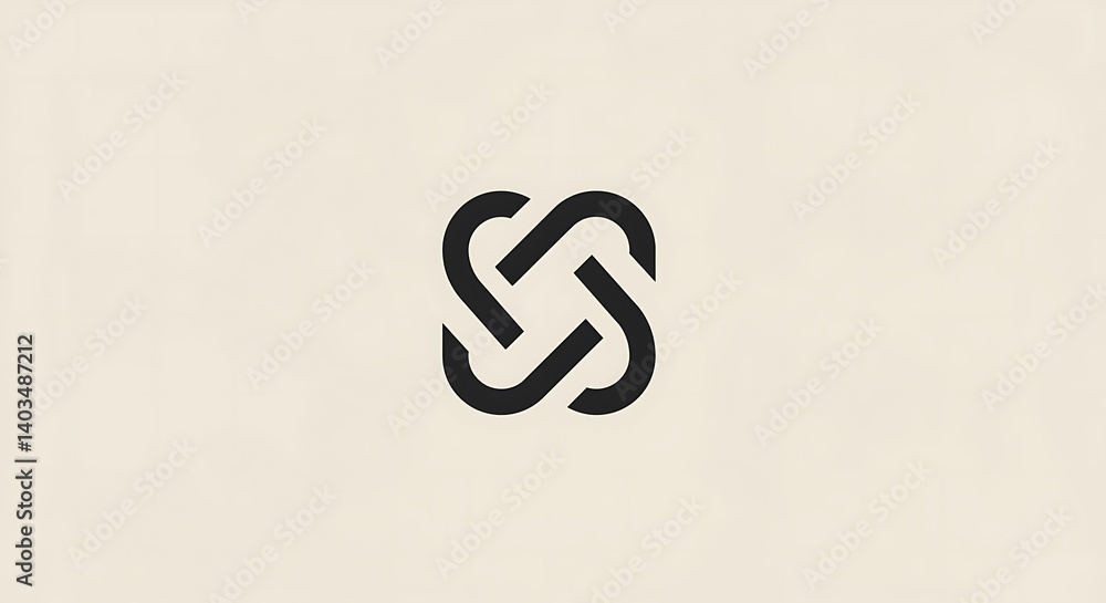 Poster a minimalist logo design using overlapping geometric shapes in a monochromatic color palette. , scal