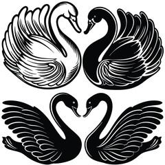 Obraz premium set-of-swan-silhouette-set-vector-image (9).eps