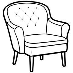 Minimalist Chair Line Art Vector