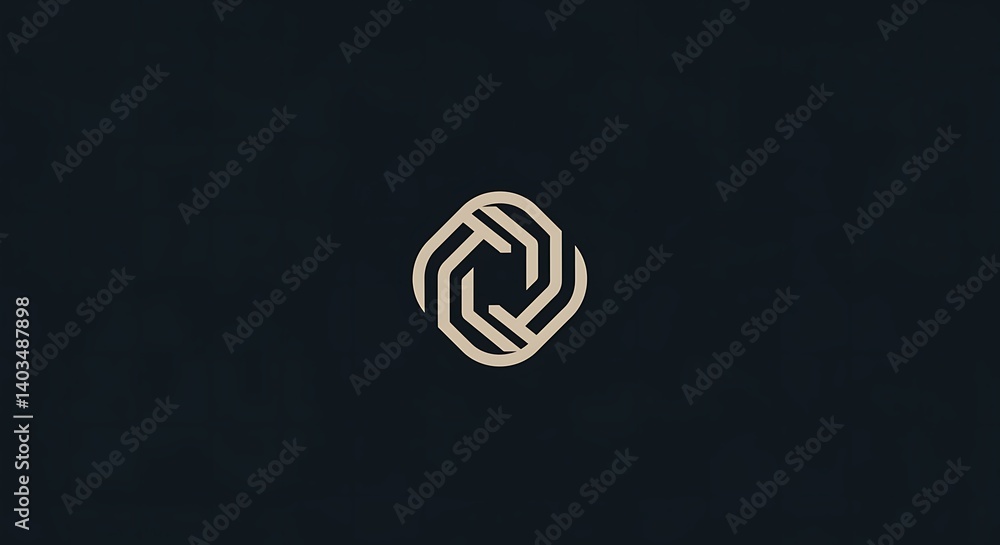 Poster a minimalist logo design using overlapping geometric shapes in a monochromatic color palette. , scal