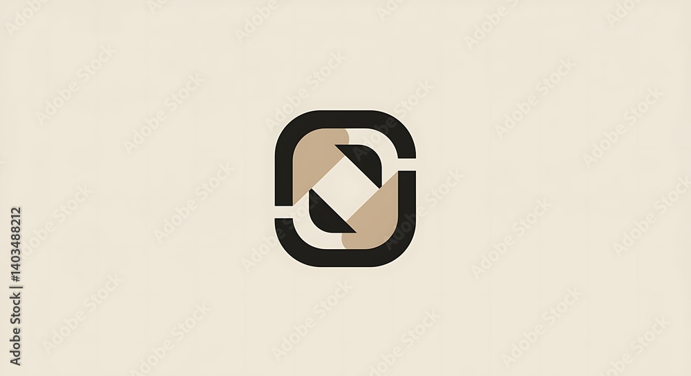 Poster a minimalist logo design using overlapping geometric shapes in a monochromatic color palette. , scal