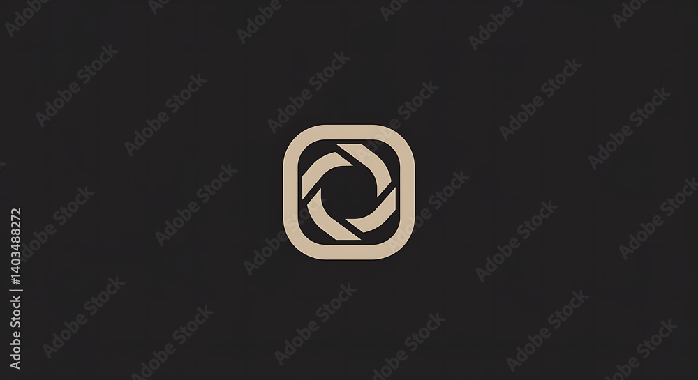 Poster a minimalist logo design using overlapping geometric shapes in a monochromatic color palette. , scal