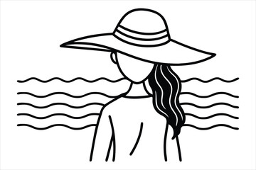 Stylish woman and young girl enjoying a summer day on the beach