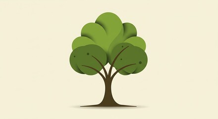 A stylized tree icon made of abstract organic shapes. Centered composition, suitable for eco-friendly or wellness brands."  

