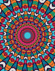 Fototapeta premium A Centralized Sunburst Effect in an Intricately Designed Mandala with Vibrant 