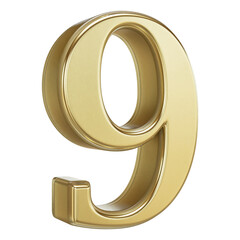3D Gold Number 9