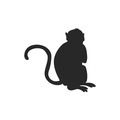Realistic Monkey Silhouette, vector art.