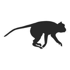 Realistic Monkey Silhouette, vector art.