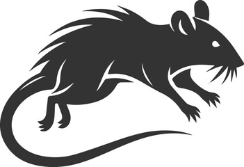 Vector silhouette of a rat