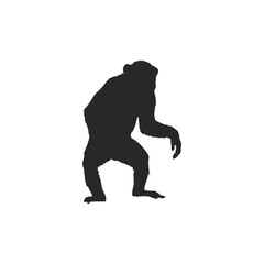 Realistic Monkey Silhouette, vector art.