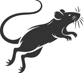 Vector silhouette of a rat