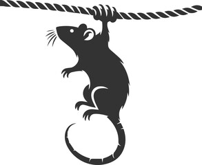 Vector silhouette of a rat